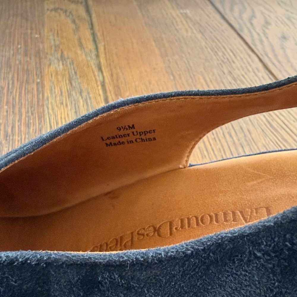 L’amour des pieds Odette suede sling back peep toe pumps size 9.5 - Picture 7 of 8